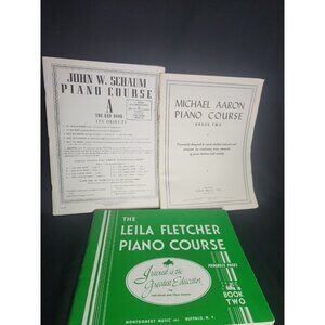 VTG Set Of 3 Piano Course Books - John W Schaum, Michael Aaron & Leila Fletcher